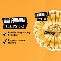 Application douce du soin Kiehl's Calendula, peau prête à être hydratée.