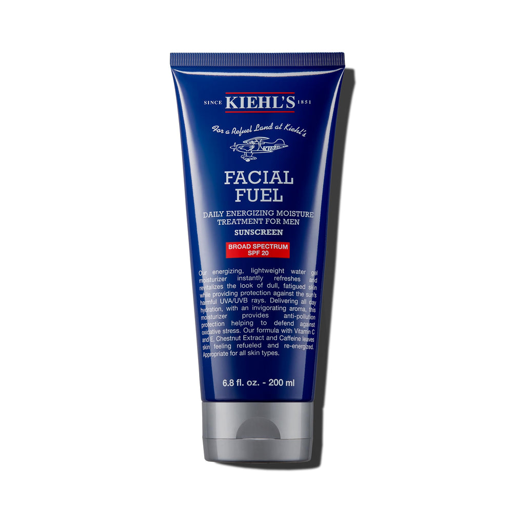 Kiehl's Facial Fuel hydratant visage FPS20, texture légère et non grasse.