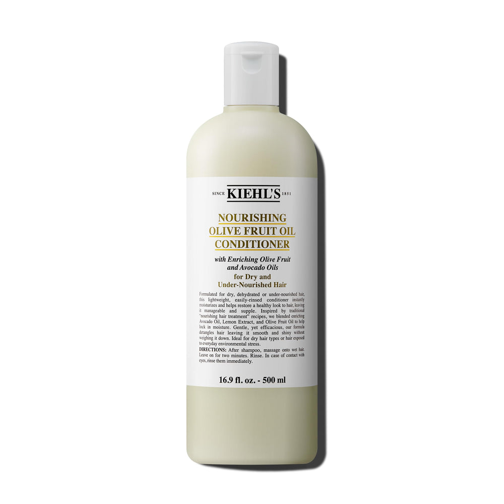 Kiehl's Conditionneur huile de fruit d olive — bouteille, brillance et douceur.