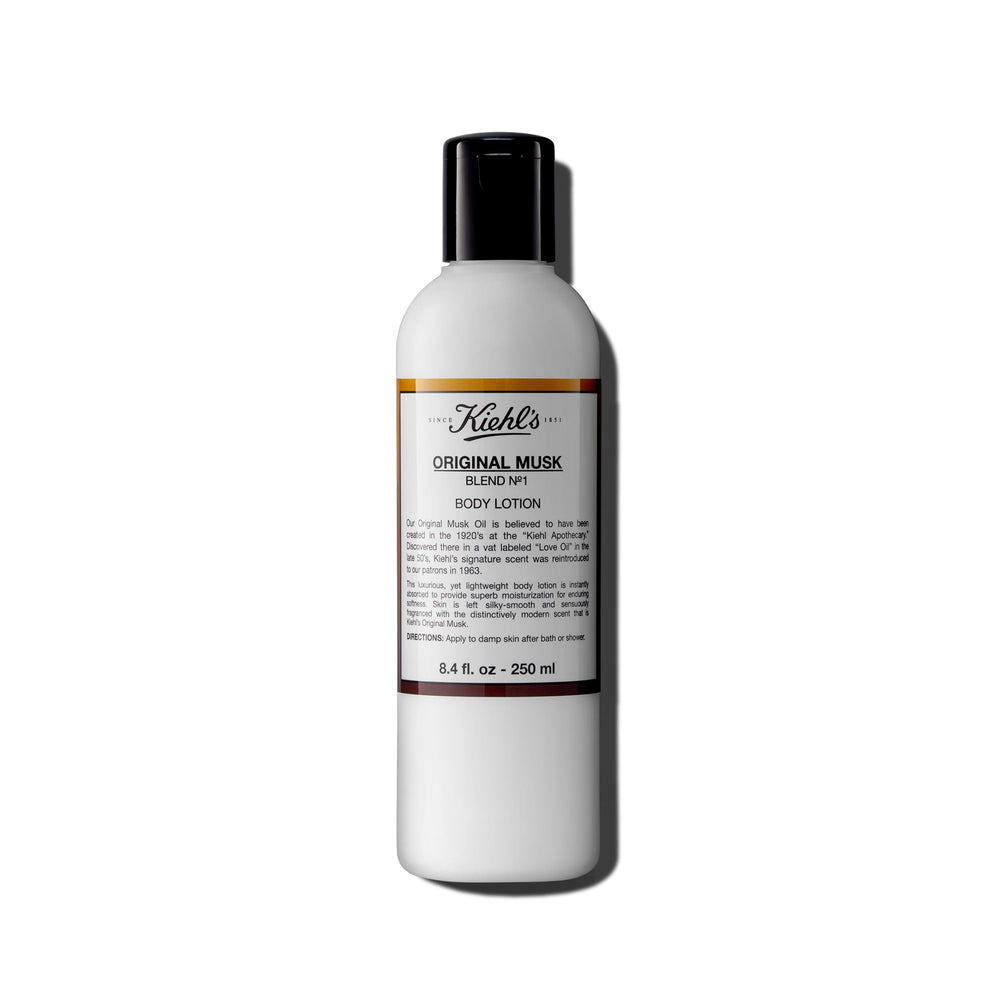 Kiehl's Original Musk Lotion – bouteille élégante et parfum frais pour la peau