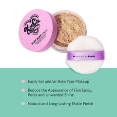 KimChiChic velour puff applies powder evenly for a long-lasting matte look.