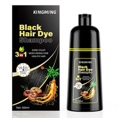 Kingming champú tinte para canas negro, cobertura rápida y natural