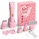 KINGTEE bikini trimmer 5 en 1 Rosa para uso en casa, precisión suave.