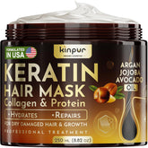 Kinpur mascarilla keratina para cabello dañado, suaviza y repara