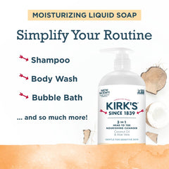 Kirk's aceite de coco y aloe vera para hidratación suave.