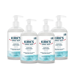 Kirk’s Hydratant mains, bouteille pompe, hydratation durable pour les mains sèches.