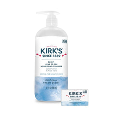Kirk's 3-en-1 empaque y botella grande para uso diario en familia