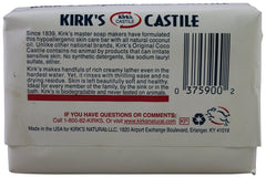 Kirk's jabón de Castilla original coco, empaque práctico para limpieza suave y sostenible