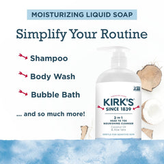 Kirk's huile de coco nourrissante pour les cheveux et la peau.