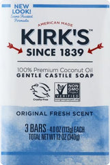 Kirk's Jabón de Castilla Original, empaque-eco, opción responsable para el cuidado diario.