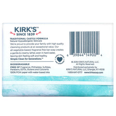 Paquete de cinco barras Kirk's Castilla Coco para uso prolongado.