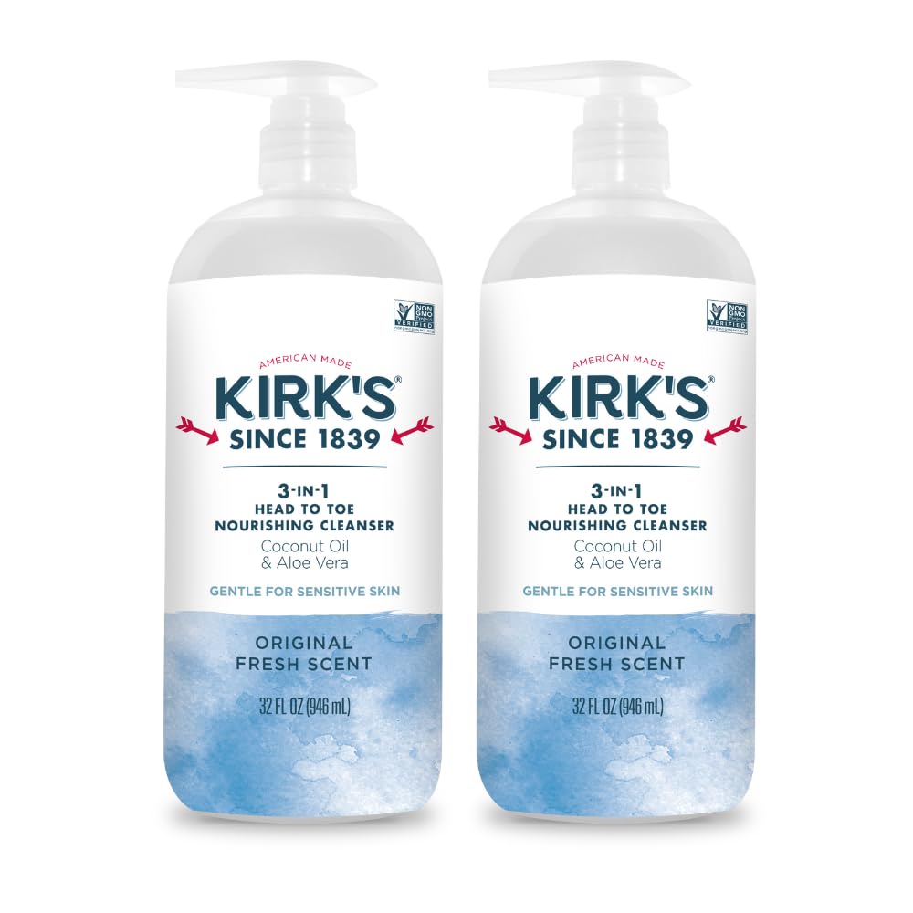 Kirks tres-en-uno con bomba para lavado de cabello y cuerpo