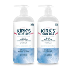 Kirks tres-en-uno con bomba para lavado de cabello y cuerpo
