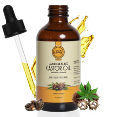 Kisii Aceite de Ricino Negro Jamaicano en frasco de vidrio para pureza y uso diario