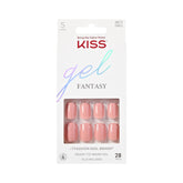 KISS Gel Fantasy Ribbons, uñas rosa brillantes para un look rápido y pulido.