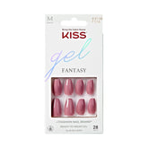 Uñas Kiss Gel Fantasy rosa coffin mediana para uso diario.