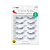 KISS Looks So Natural Sultry 12 mm, pack de 5 pestañas, aplicación cómoda para diario.