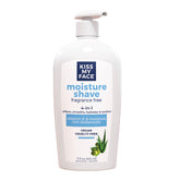 Kiss My Face Moisture Shave sin fragancia, botella con bomba para afeitado suave.