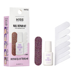 Kiss New York Kit reparación uñas con contenido, listo para restaurar uñas dañadas en casa.