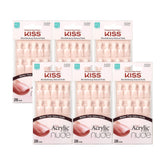 KISS Kiss Salon Uñas acrílicas tono desnudo estilo francés 28-unidades para look natural