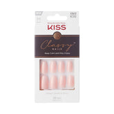 Uñas francesas KISS con acabado gel brillante para uso diario.