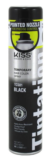 KISS Tintation temporary color spray black pack of three bottles for easy color refresh.