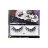 Pestañas Kiss Triple Push-Up Teddy 12mm par, volumen 3D para mirada definida.