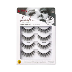 Kiss Triple Push-Up Robe: pestañas 12 mm para volumen y ligereza.