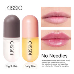 KISSIO Tube jaune au gingembre, effet repulpant possible pendant la journée.