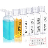 Botellas Kitchen GIMS etiquetadas para viaje con identificación rápida de contenidos.