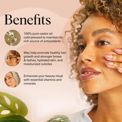 Kitsch aceite ricino aplicado al cabello para nutrir y brillo.