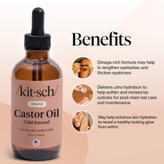 Textura del aceite de ricino, fácil de aplicar sobre piel.