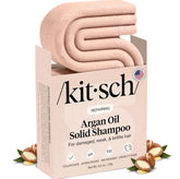 Kitsch Argan Oil Shampoo Bar muestra cabello dañado que puede beneficiarse de la nutrición.