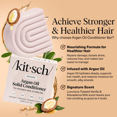 Kitsch barra acondicionador argán, anti-frizz para cabello liso y sin encrespamiento.