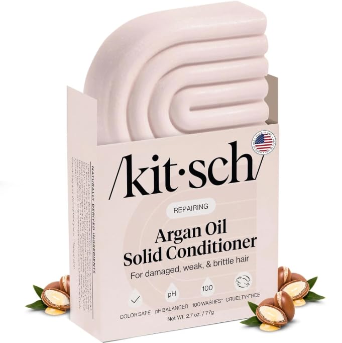Kitsch barra acondicionador argán, reparación de daño y brillo suave para el cabello.