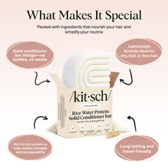 Kitsch barra acondicionador arroz ingredientes: proteína de arroz para nutrición capilar.