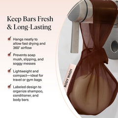 Kitsch bolsa malla secado-360 maximiza secado rapido para jabon y champu.