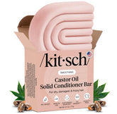 Kitsch Castor Oil Conditioner Bar packaging image highlighting plastic-free, eco-friendly design.