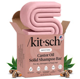 Kitsch champú en barra de aceite de ricino, frente, hidratación suave para el cabello.
