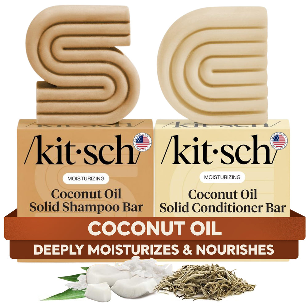 Kitsch champú sólido de coco para rizos, limpieza suave e hidratación.