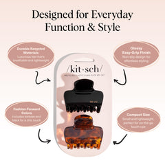 Kitsch clips conjunto dos piezas negro tortuga: opciones de estilo para cada ocasión.