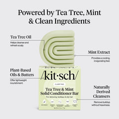 Kitsch acondicionador-bar árbol de té y menta, aplicación diaria para cabello suave.