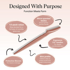 Kitsch Dermaplane Afiladora facial, uso multifuncional para cejas con precisión.