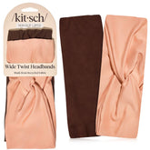 Diademas anchas Kitsch en rosewood, antideslizantes y cómodas para entrenamientos o yoga.