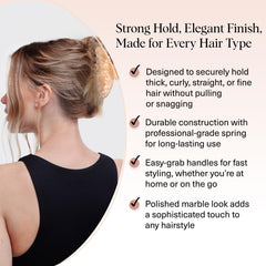 Kitsch garra de mármol, uso diario para peinados rápidos.