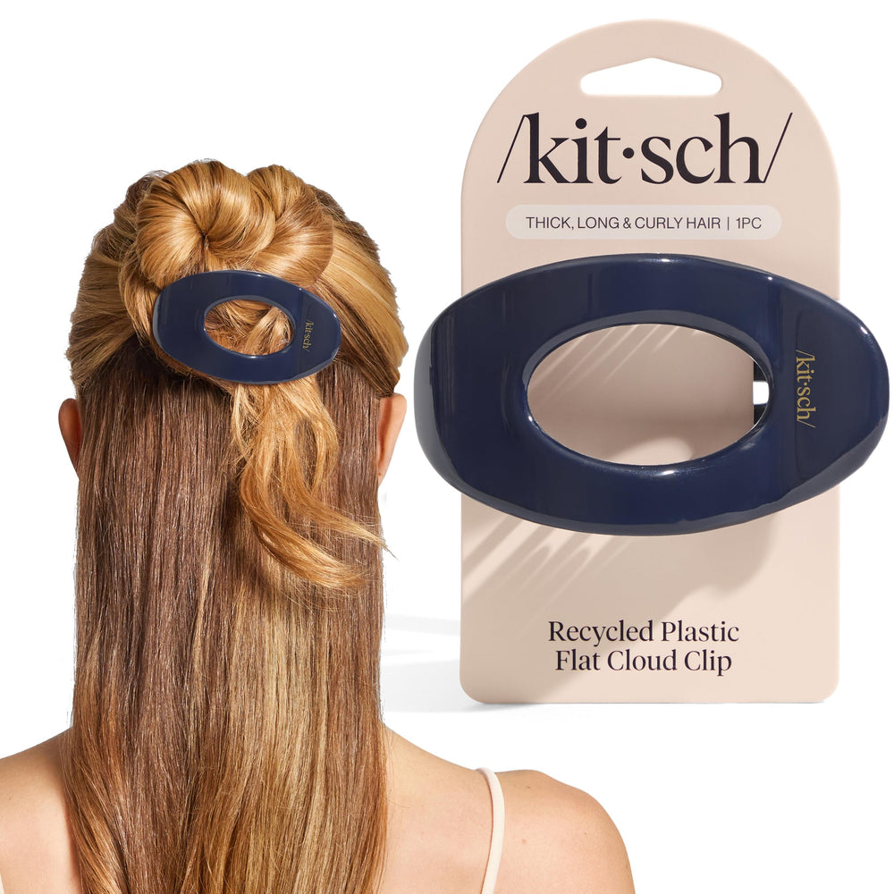 Kitsch pinza plana grande en azul orquídea para peinados lisos y seguros.