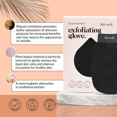 Guante exfoliante Kitsch para zonas difíciles de alcanzar, cobertura completa para piernas y espalda.