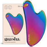 Kitsch Gua Sha de acero inoxidable para la cara, masaje facial con superficie fría para uso diario.