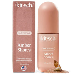 Kitsch Amber Shores: botella de perfume para cabello con aroma amaderado y acuático; refresca al instante.