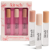 Kitsch perfume para cabello Trio, frascos pequeños para frescura diaria.